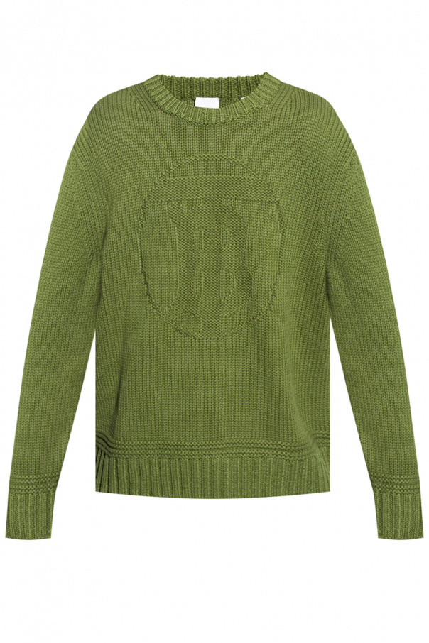 logo patched hoodie burberry sweater fawn - IetpShops GB - Green